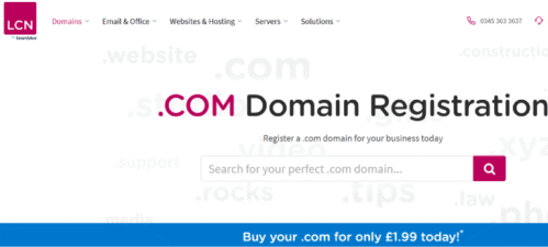 🥇 أرخص دومين .com من LCN مقابل £1.99 (مع بريد وموقع مجاني)